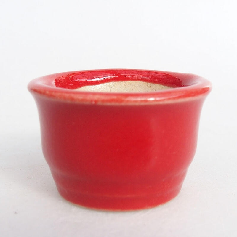 Mini bonsai tál 3,5 x 3,5 x 2 cm, piros színben