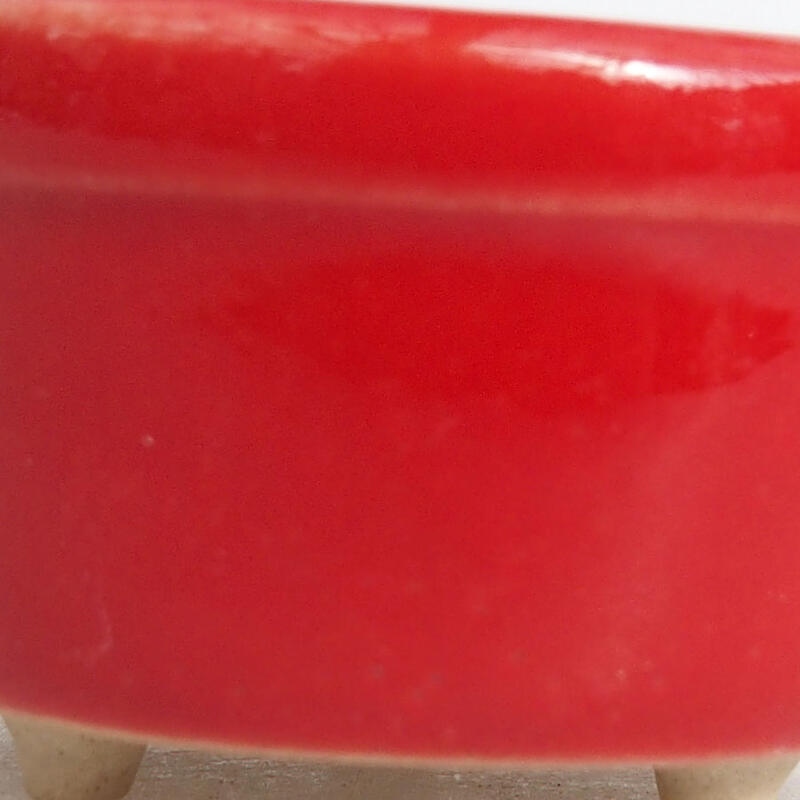 Mini bonsai tál 3,5 x 3,5 x 2 cm, piros színben