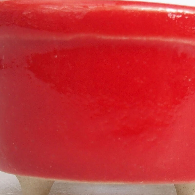 Mini bonsai tál 3,5 x 3,5 x 2 cm, piros színben