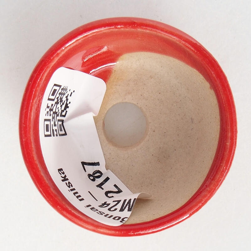 Mini bonsai tál 3,5 x 3,5 x 2 cm, piros színben