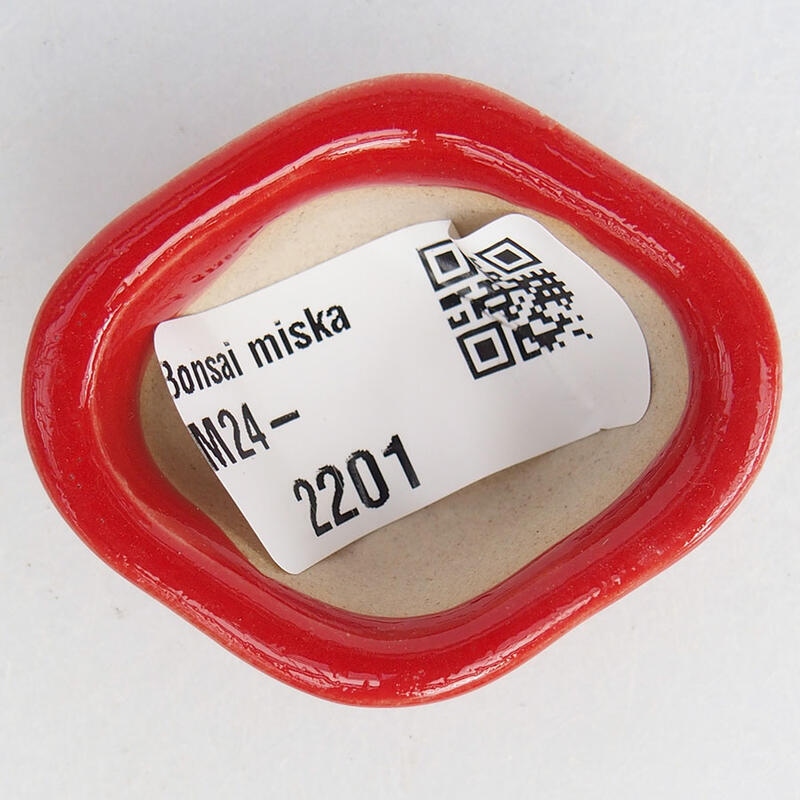 Mini bonsai tál 4,5 x 3,5 x 2 cm, piros színben