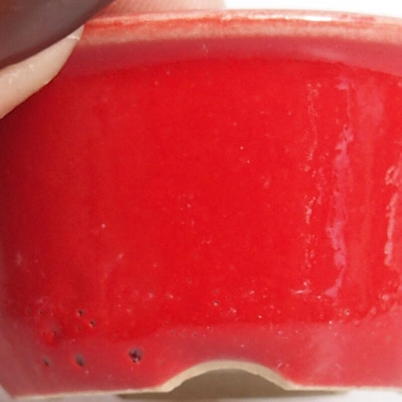 Mini bonsai tál 4,5 x 4,5 x 2,5 cm, piros színben