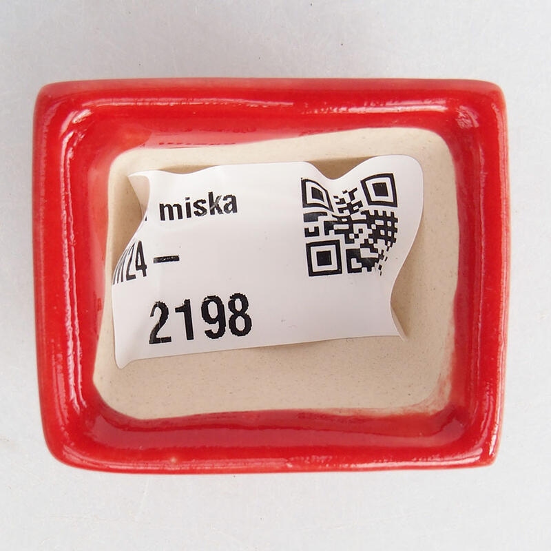 Mini bonsai tál 4 x 3 x 2 cm, piros színben