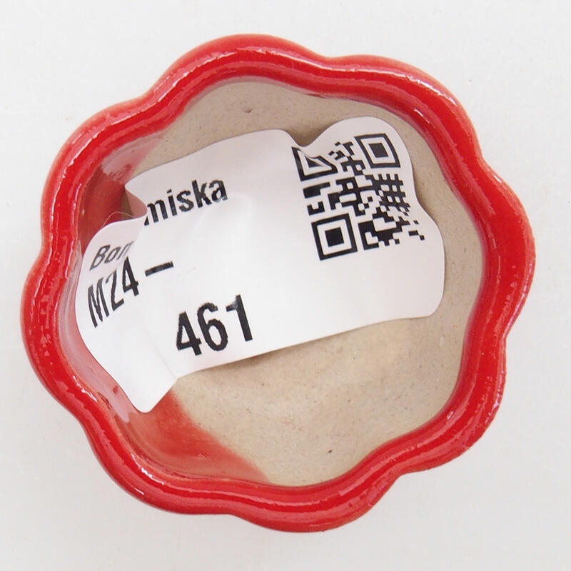 Mini bonsai tál 4 x 4 x 2 cm, piros színben