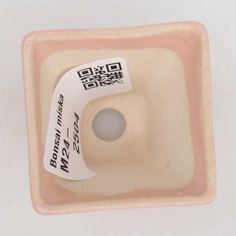 Mini bonsai tál 4 x 4 x 3,5 cm, rózsaszínű