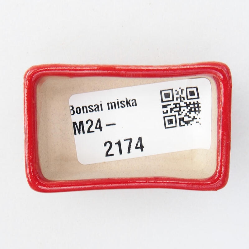 Mini bonsai tál 5 x 3 x 1,5 cm, piros színben