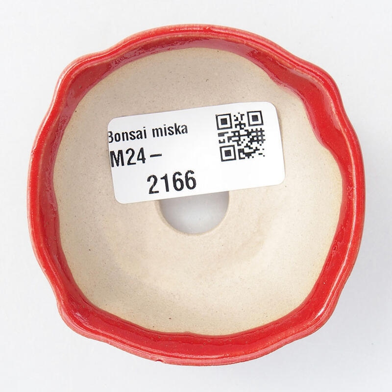 Mini bonsai tál 6,5 x 6,5 x 2,5 cm, piros színben