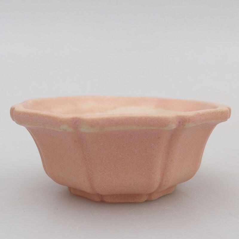 Mini bonsai tál 6 x 6 x 2,5 cm, rózsaszínű