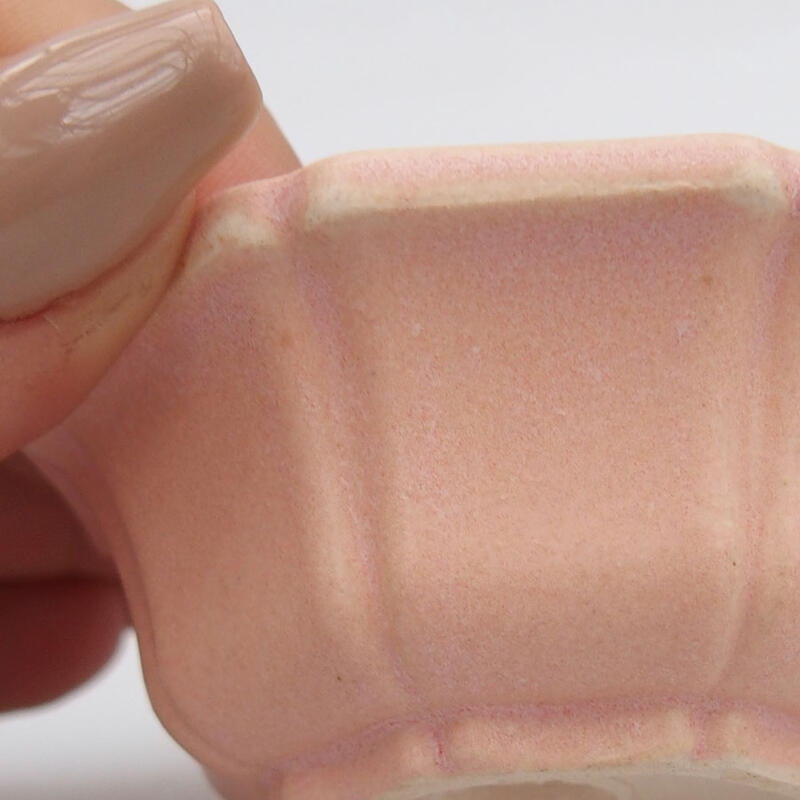 Mini bonsai tál 6 x 6 x 2,5 cm, rózsaszínű