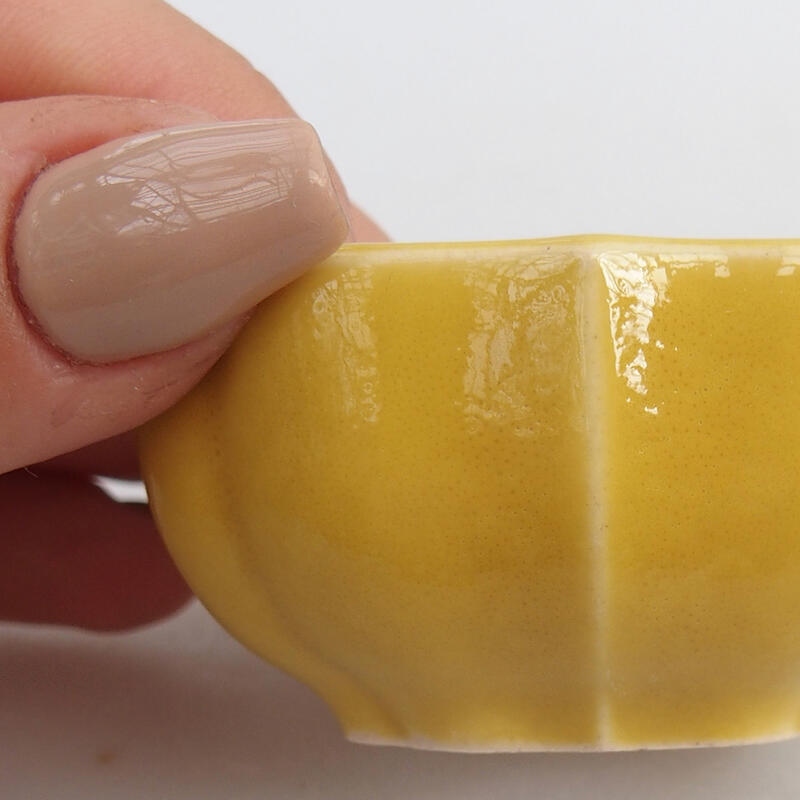 Mini bonsai tál 6 x 6 x 3 cm, sárga