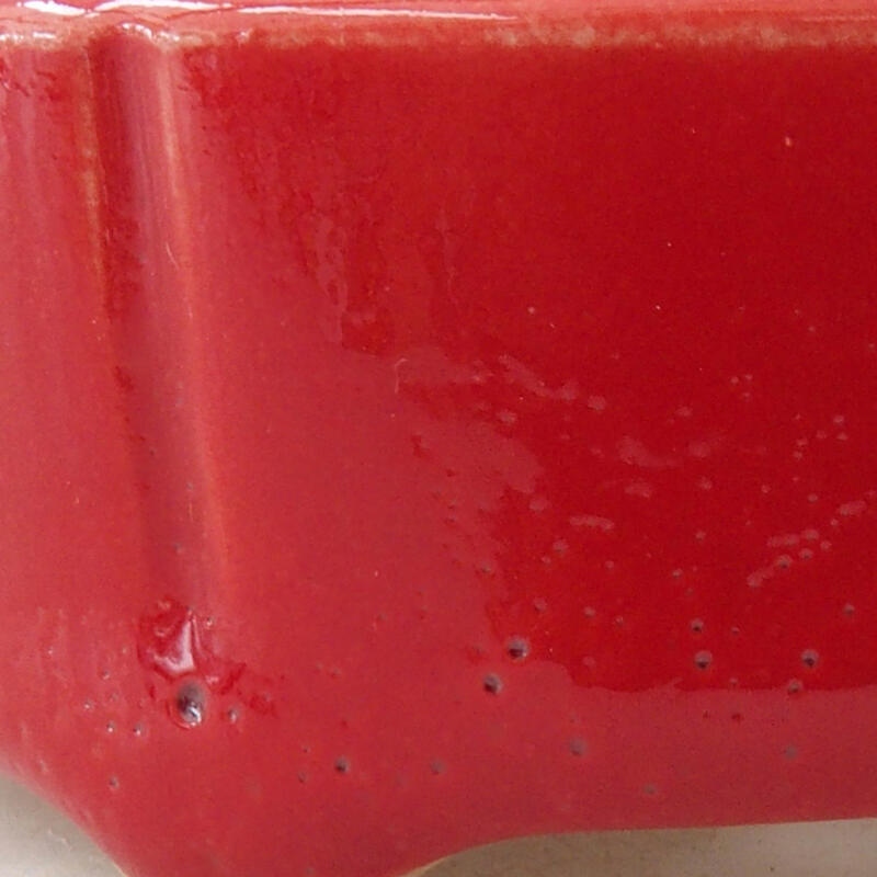 Mini bonsai tál 7 x 7 x 3 cm, piros színű