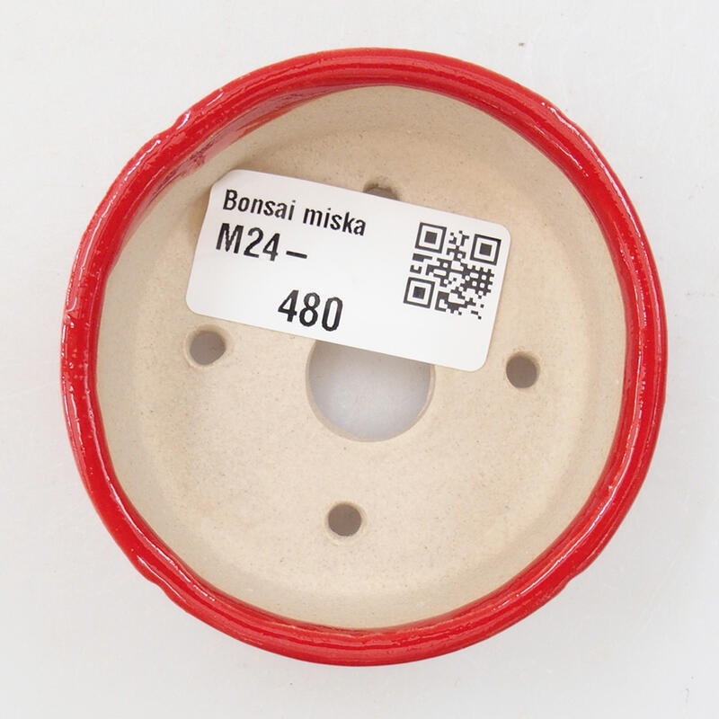 Mini bonsai tál 7 x 7 x 3 cm, piros színű