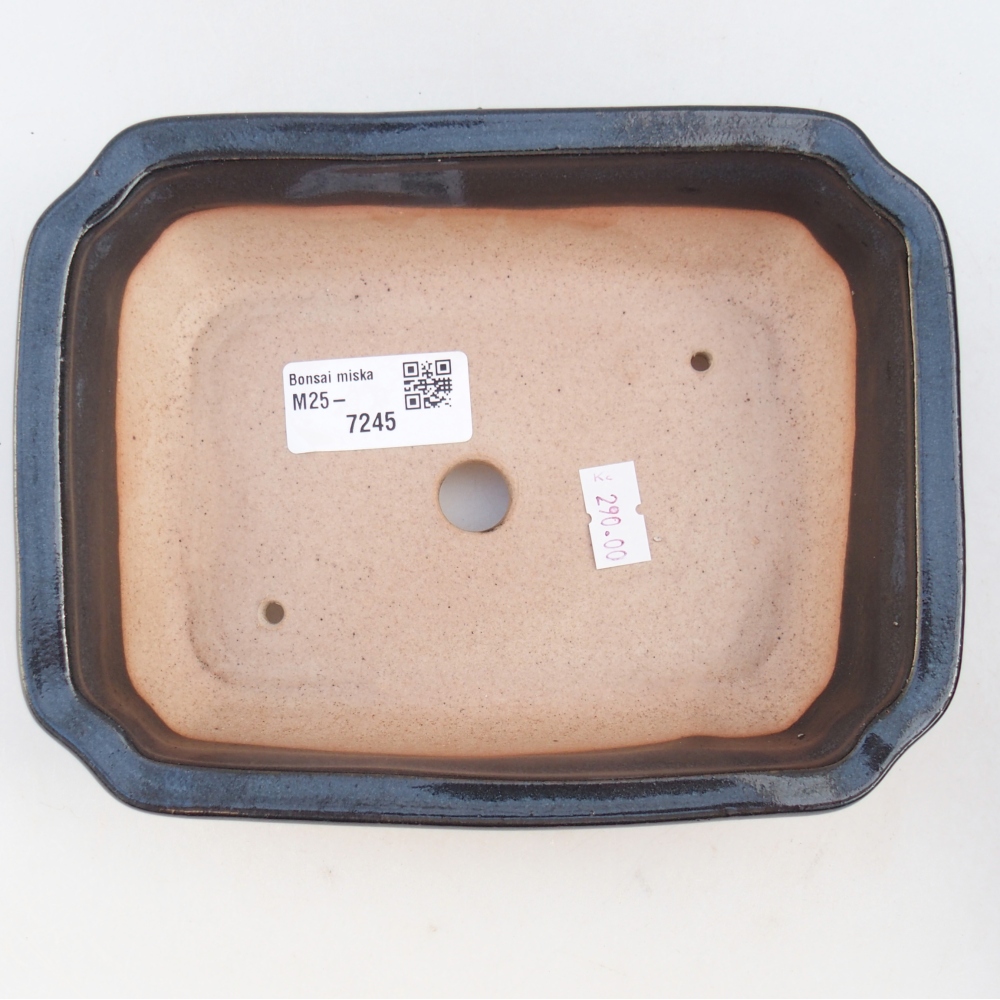 kerámia bonsai tál 18 x 13,5 x 5 cm, fekete színben
