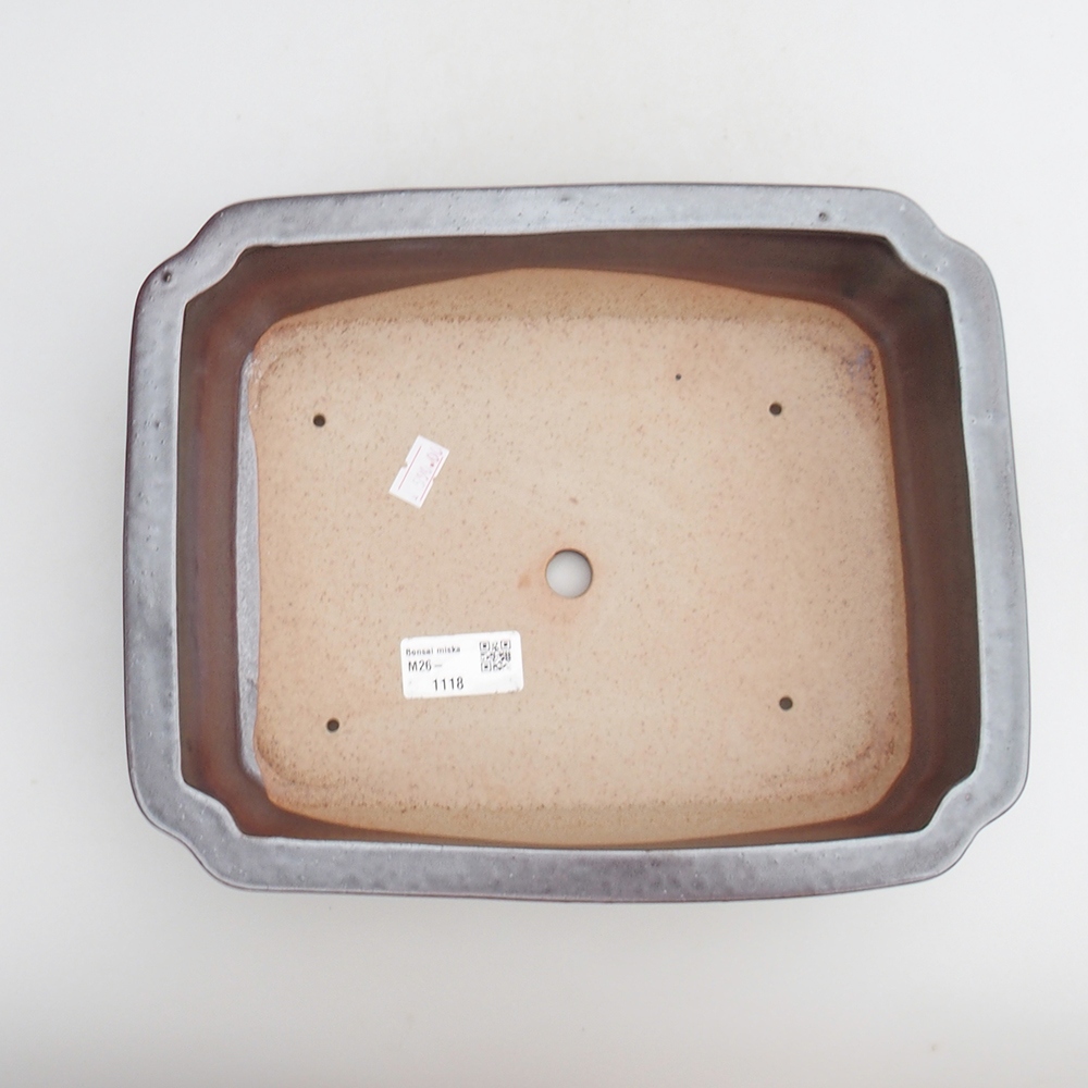 kerámia bonsai tál 27 x 21 x 7 cm, fekete-piros színben