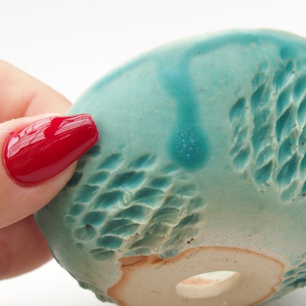 Kerámia kagyló 8,5 x 8 x 4,5 cm , kék színű