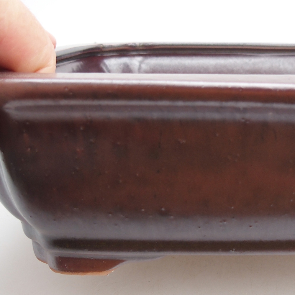 kerámia bonsai tál 27 x 21 x 7 cm, fekete-piros színben