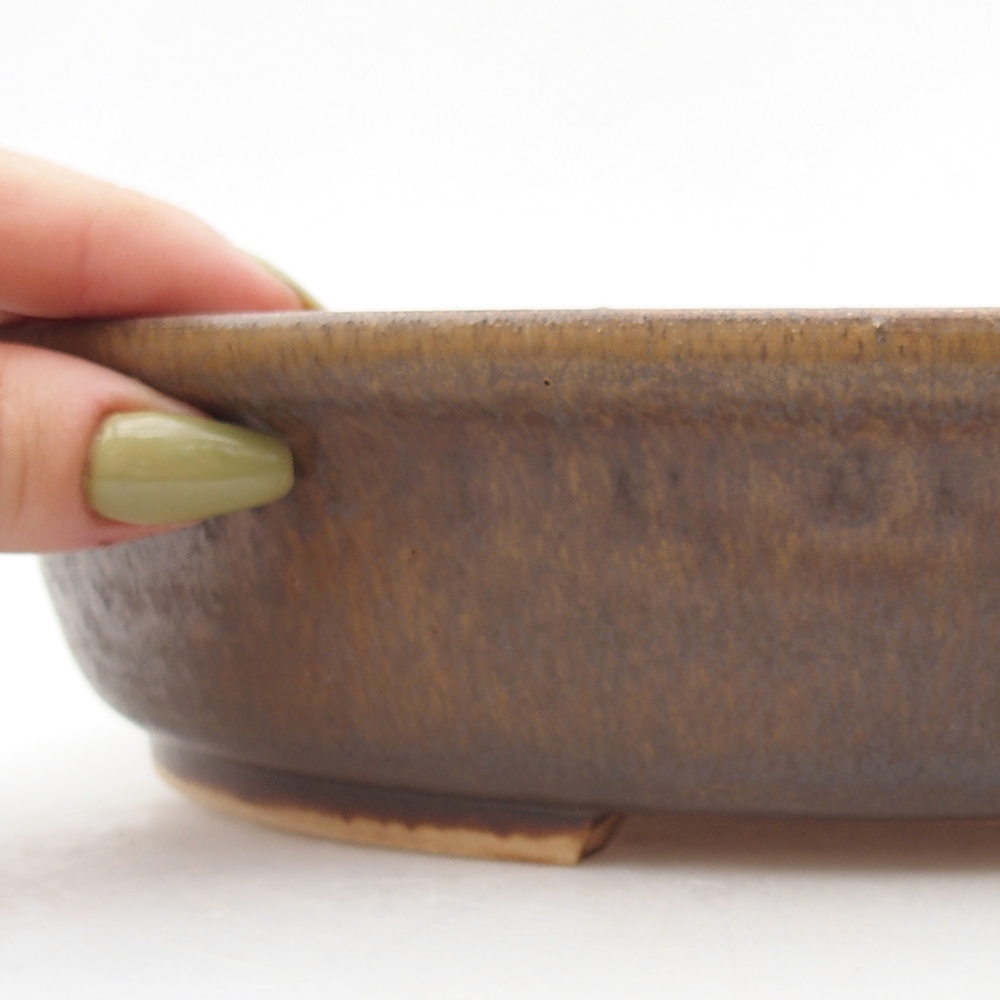 kerámia bonsai tál 25,5 x 28,5 x 5,5 cm, barna