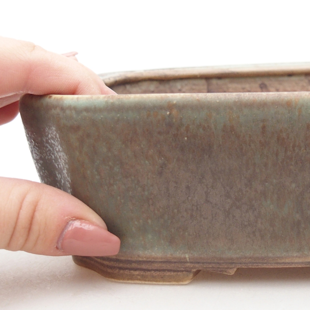 kerámia bonsai tál 21 x 18 x 6 cm, zöld