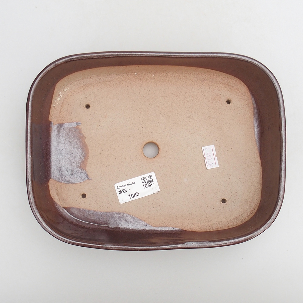 kerámia bonsai tál 23 x 18,5 x 5,5 cm, barna