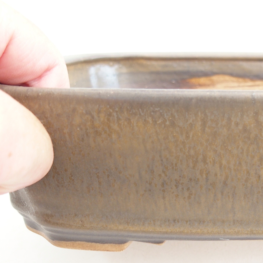 kerámia bonsai tál 21 x 18 x 6 cm, barna