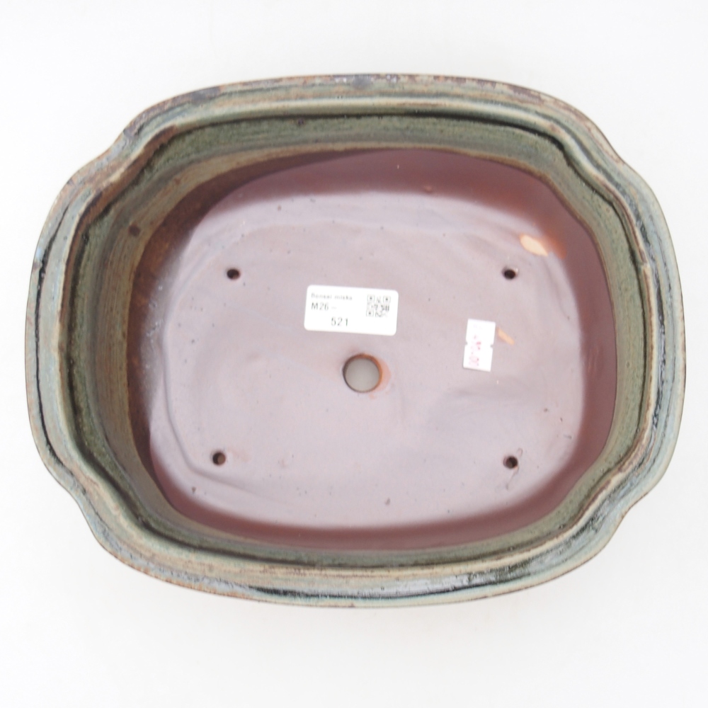 kerámia bonsai tál 25 x 21 x 7,5 cm, zöld