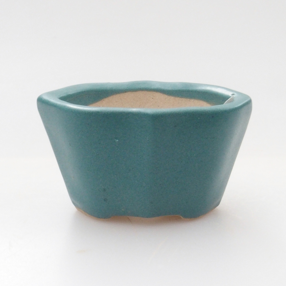kerámia bonsai tál 6,5 x 5,5 x 4 cm, kék színben