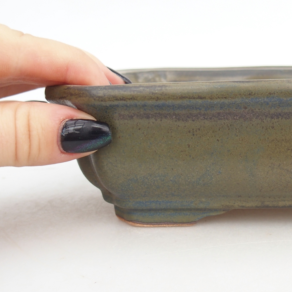 kerámia bonsai tál 18 x 13,5 x 5 cm, barna