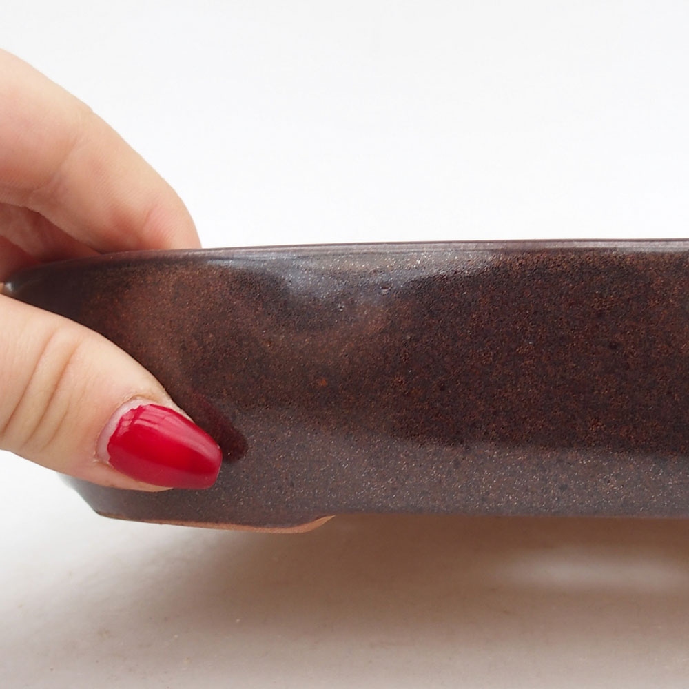 kerámia bonsai tál 22 x 17 x 4 cm, barna