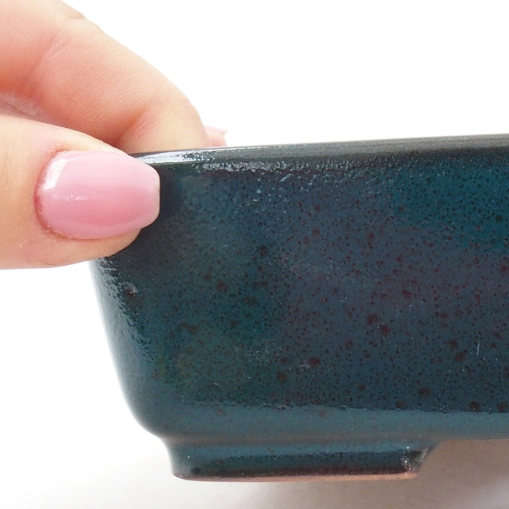 kerámia bonsai tál 15 x 12 x 4,5 cm, zöld