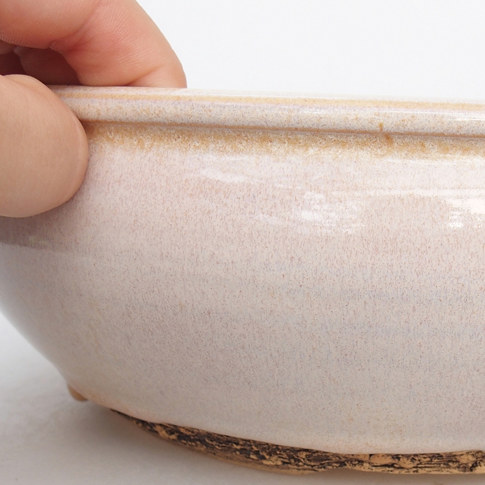 Kerámia bonsai tál 21,5 x 21,5 x 7,5 cm, bézs színben