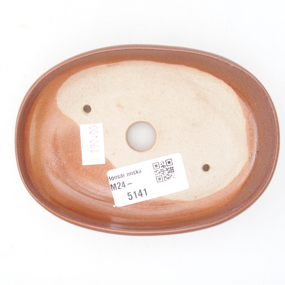 kerámia bonsai tál 13 x 10 x 2,5 cm, bordó színben