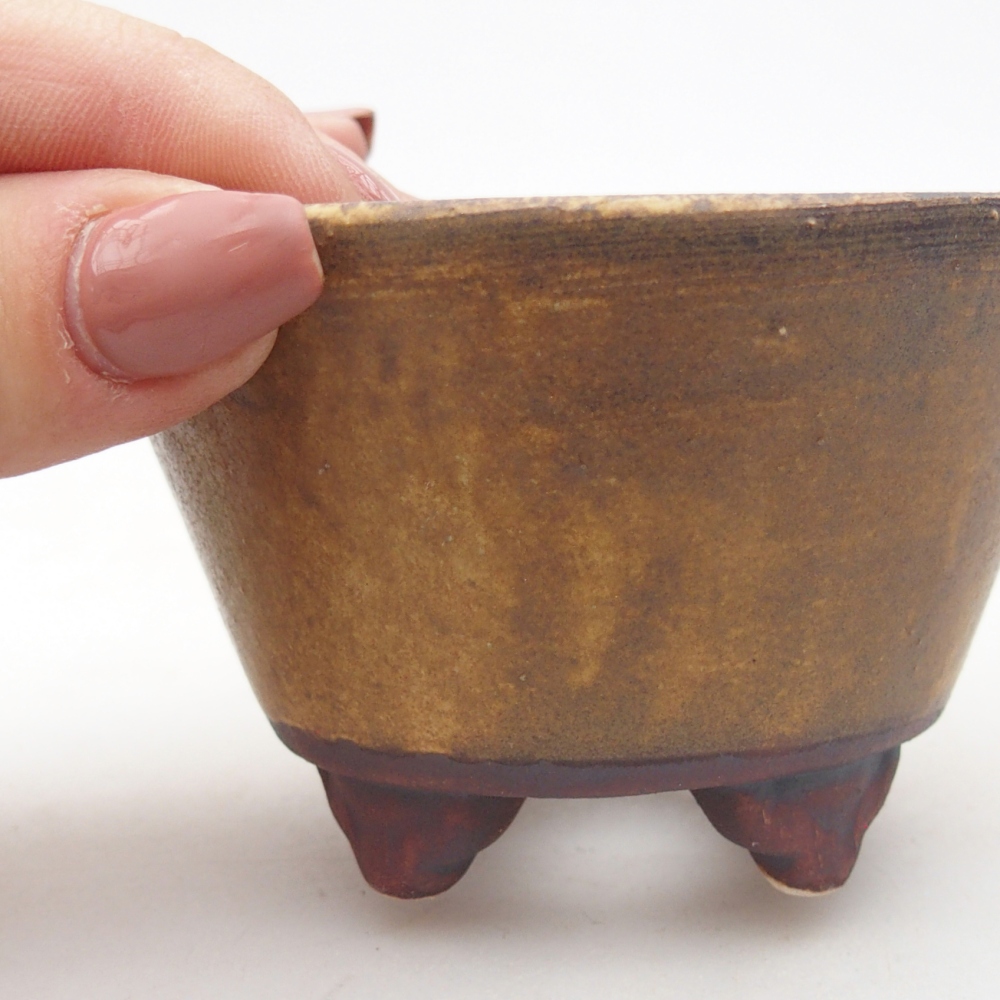 kerámia bonsai tál 8,5 x 8,5 x 5 cm, zöld