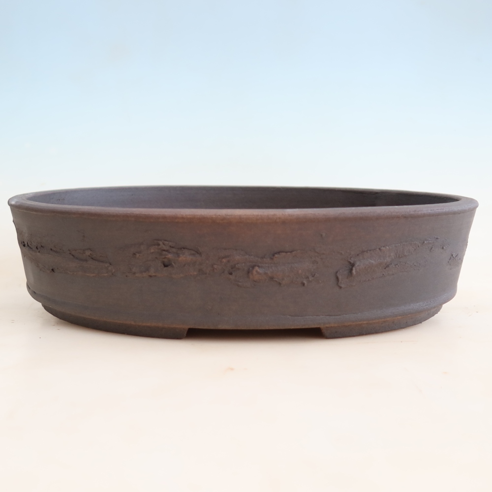 Kerámia bonsai-tál, 37,5 x 30,5 x 8,5 cm, barna színű