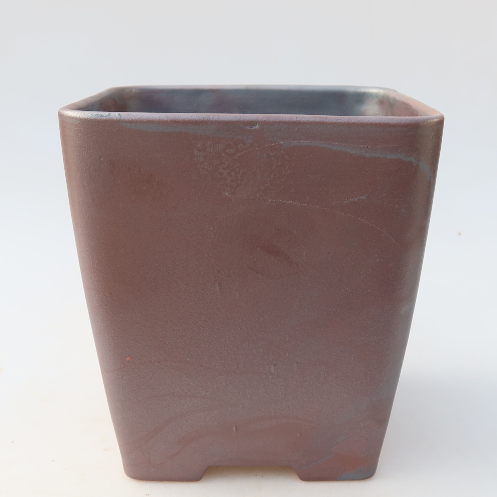 Kerámia bonsai tál 13,5 x 13,5 x 15 cm, fém színben