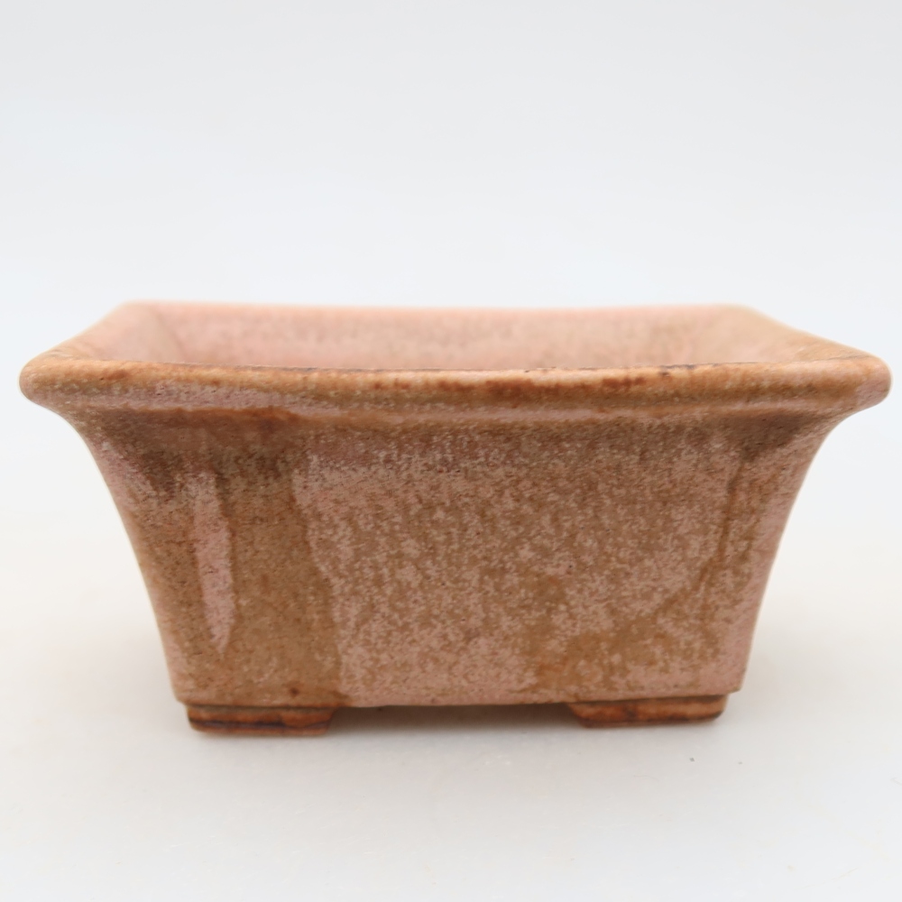 Kerámia bonsai-tál, 8,5 x 6 x 4 cm, rózsaszín