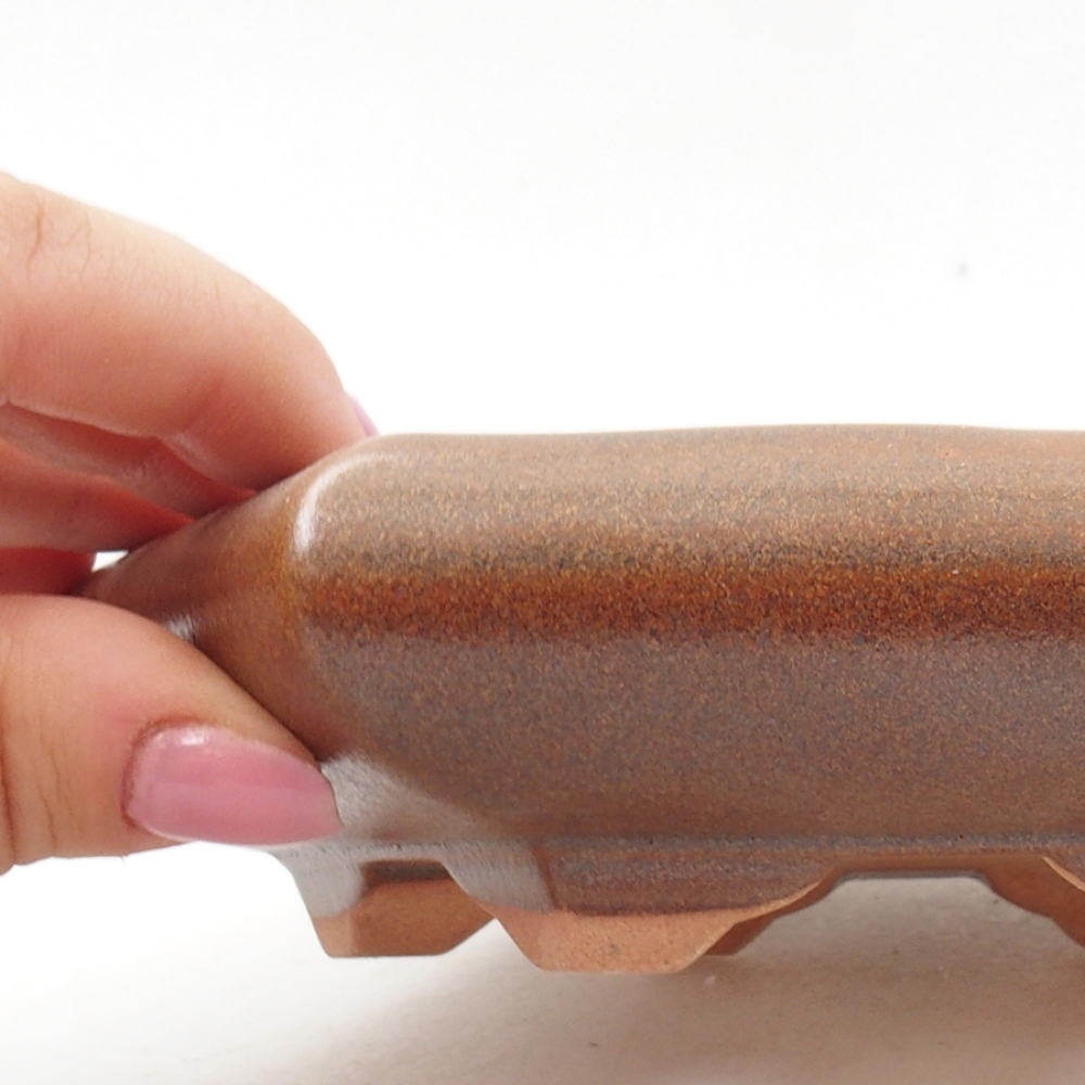 kerámia bonsai tál 17 x 15 x 4 cm, barna