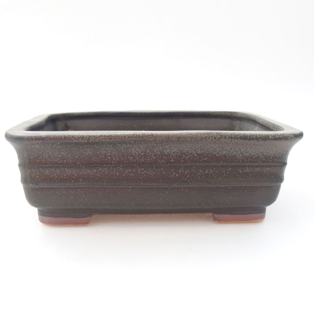 Kerámia bonsai tál 13,5 x 9,5 x 4,5 cm, szürke