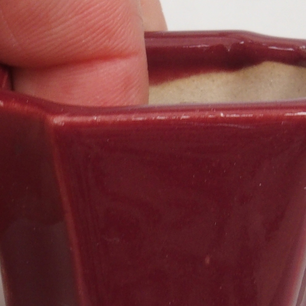 Mini bonsai tál 4 x 4 x 4 cm, bordó színű