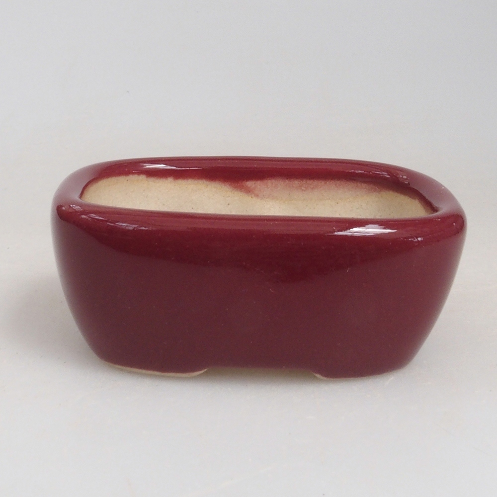 Mini bonsai tál 5,5 x 4,5 x 2 cm, bordó színben