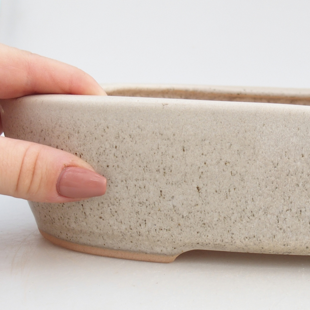 kerámia bonsai tál 31,5 x 24 x 6 cm, bézs színben