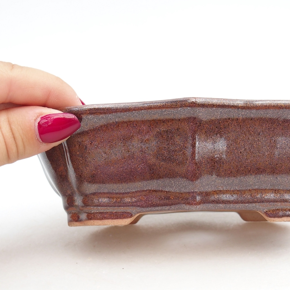 kerámia bonsai tál 15,5 x 11,5 x 4,5 cm, barna