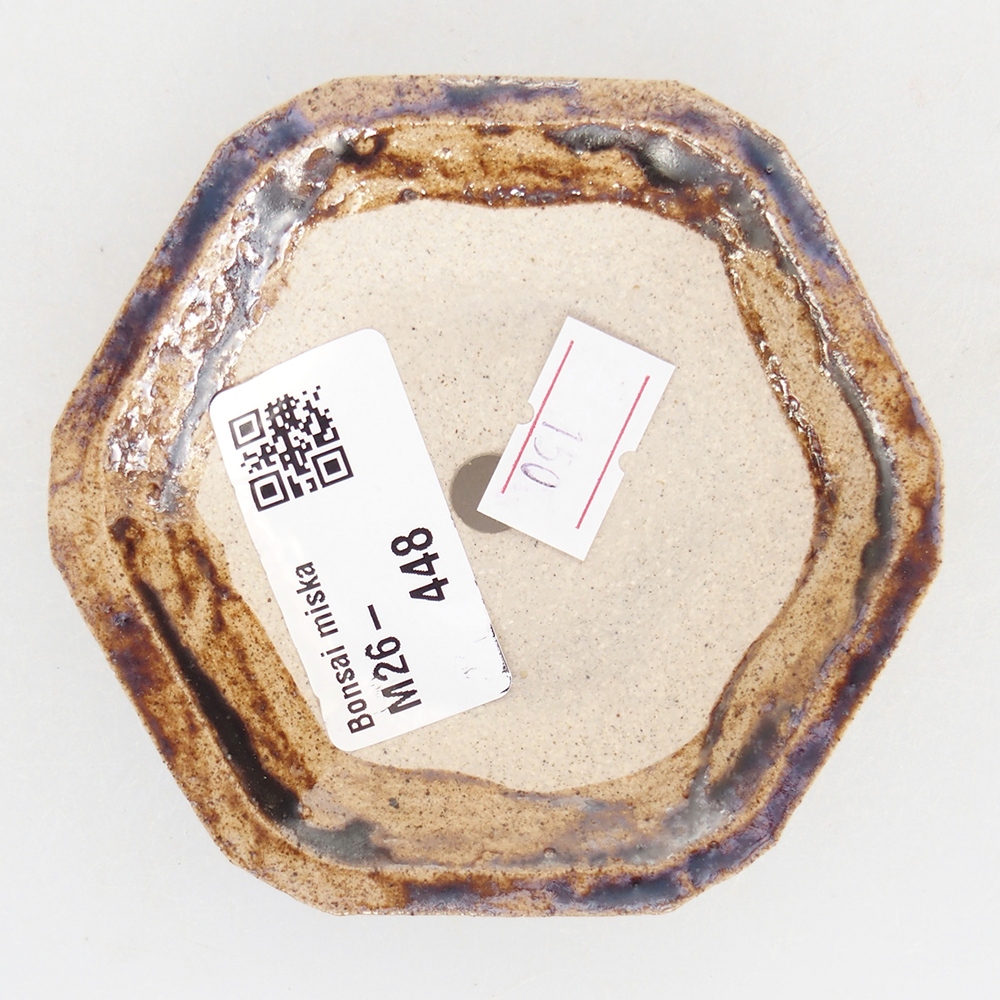 kerámia bonsai tál 8,5 x 8 x 2,5 cm, barna