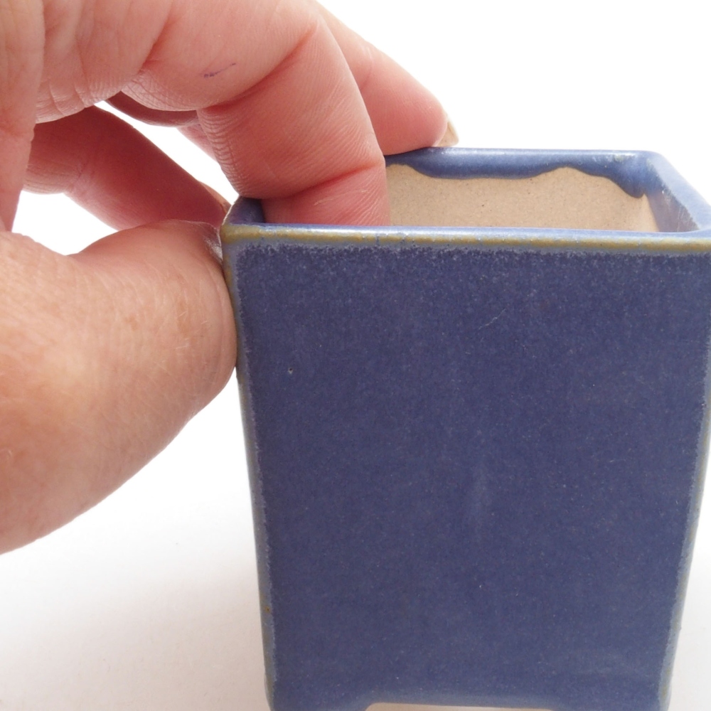 Mini bonsai tál 5,5 x 5,5 x 6,5 cm, kék színben