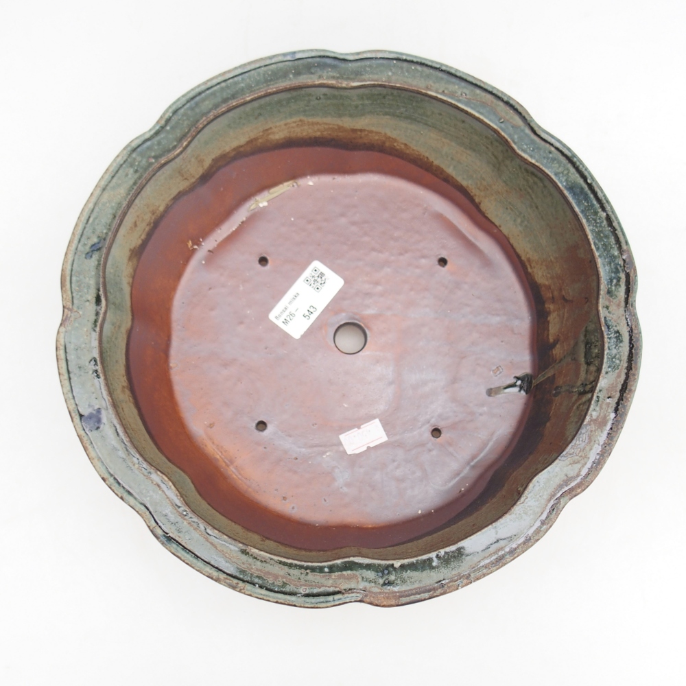 Kerámia bonsai tál 26,5 x 26,5 x 8,5 cm, zöld