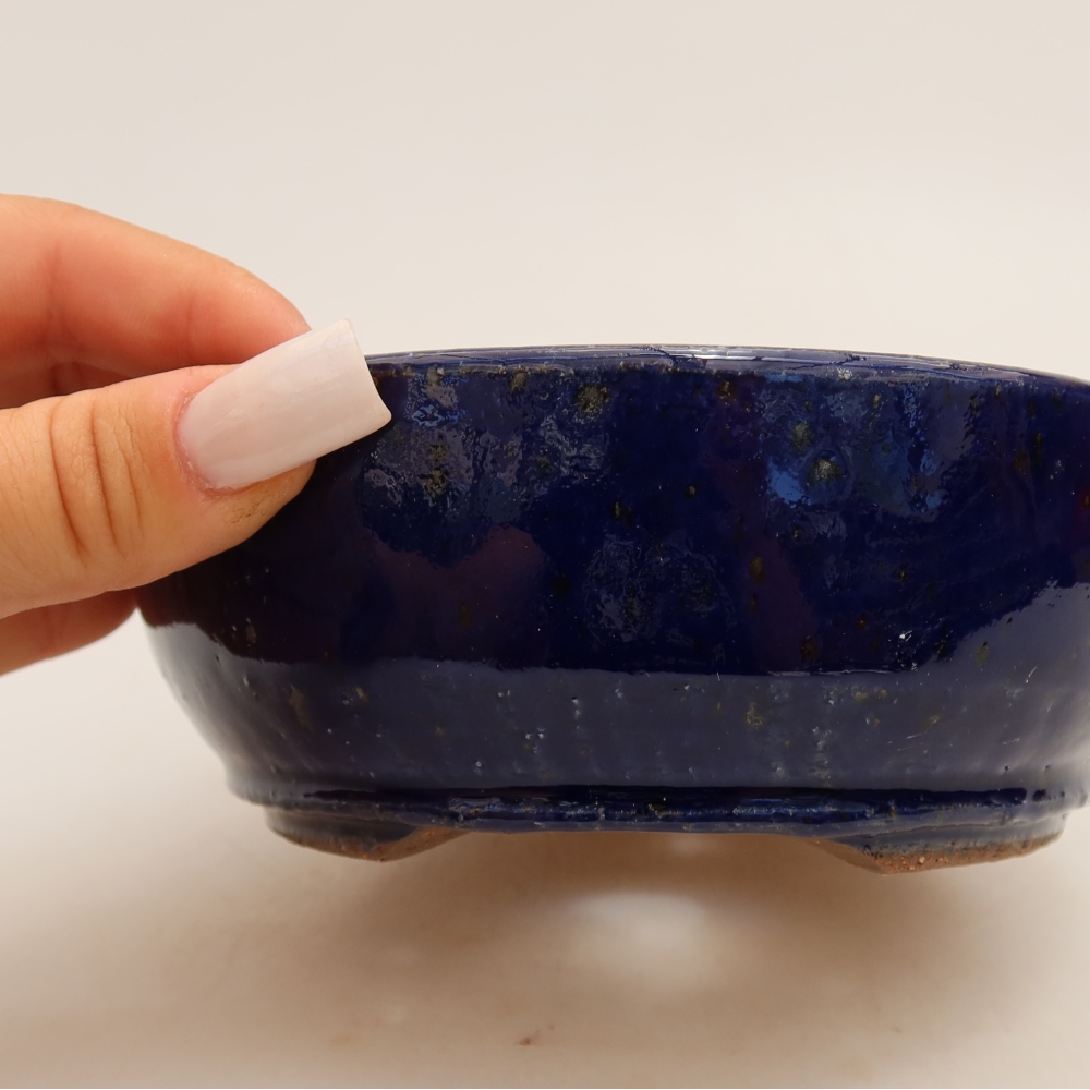 kerámia bonsai tál 13,5 x 13,5 x 5 cm, kék színű