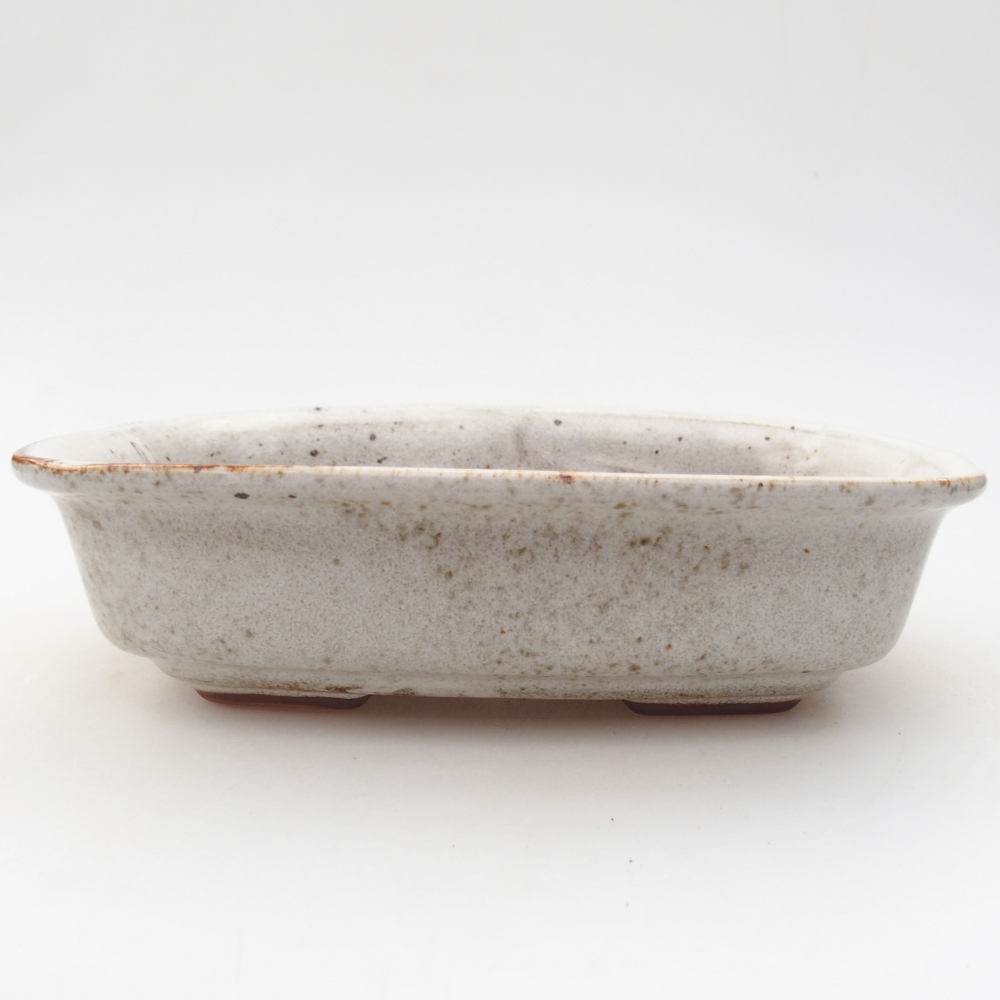 kerámia bonsai tál 18,5 x 13,5 x 5 cm, fehér színű