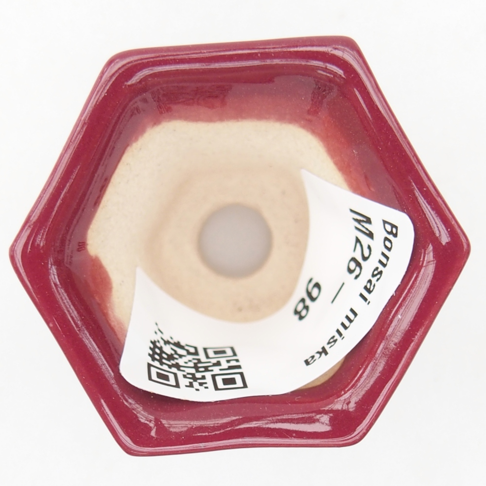 Mini bonsai tál 4 x 4 x 3,5 cm, bordó színű