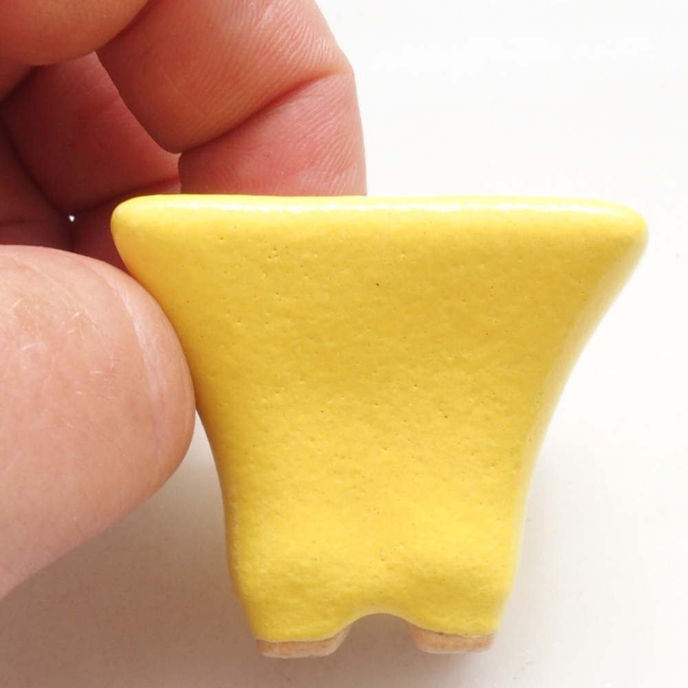 kerámia bonsai tál 3,5 x 3,5 x 3 cm, sárga