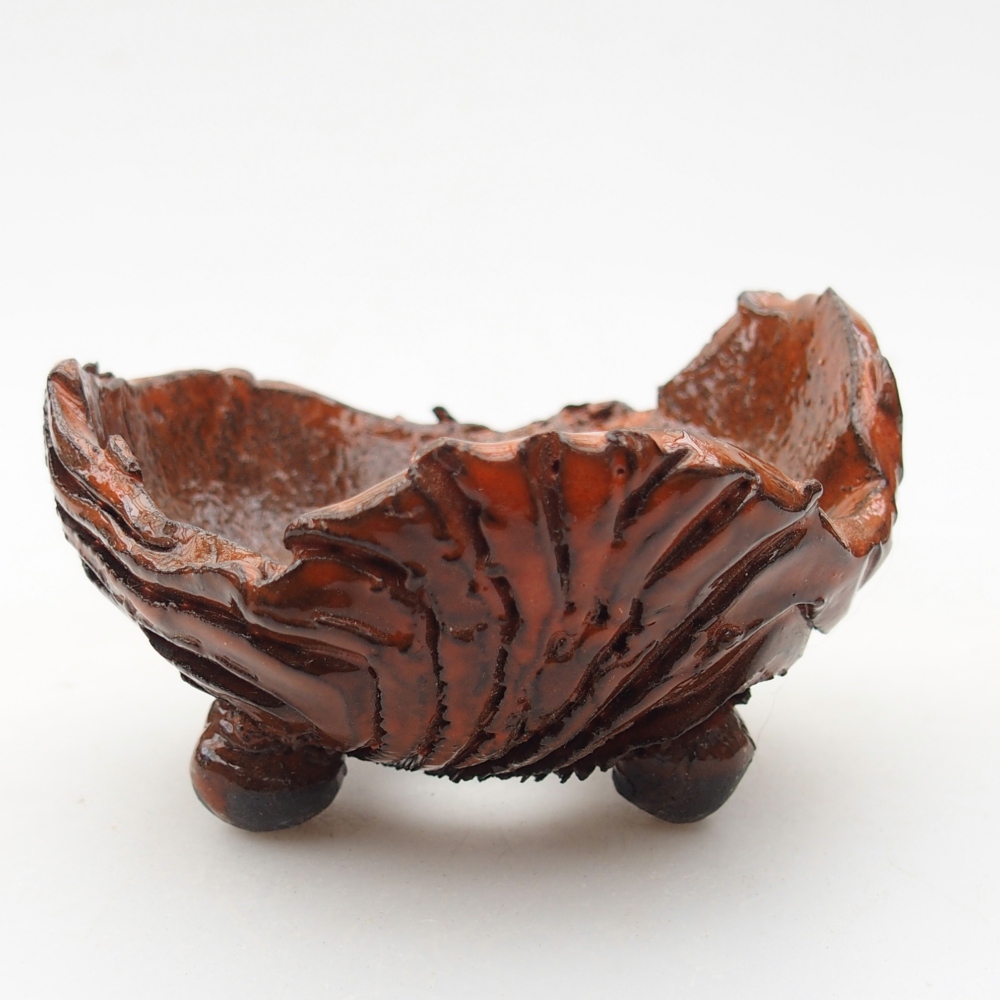 Kerámia kagyló 8,5 x 8,5 x 5 cm , narancssárga színű