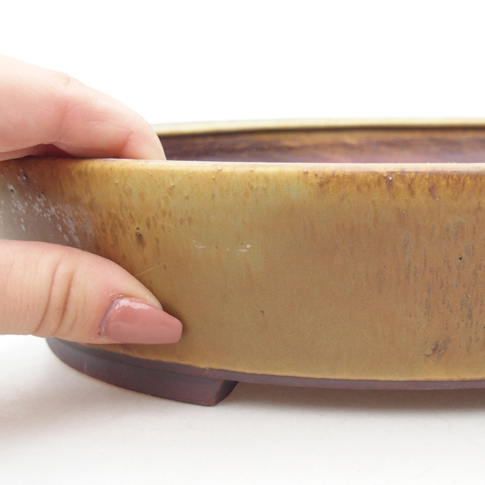 kerámia bonsai tál 28 x 24,5 x 6 cm, zöld